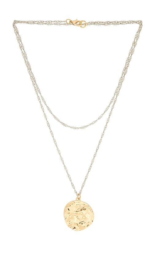 lovers and friends vivia necklace in metallic gold.