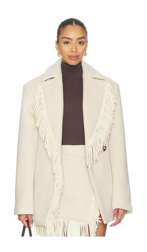 lovers and friends whitney coat in cream. - size m (also in s, xl)