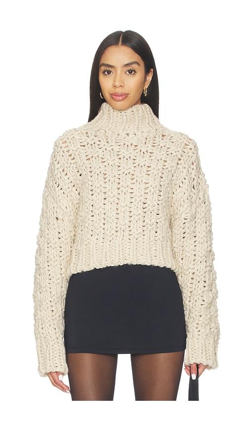 lovers and friends x bridget jolene knit sweater in cream. - size l (also in xs)