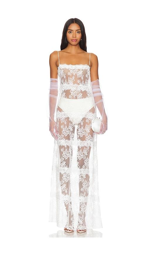 lovers and friends x maggie macdonald millie sheer maxi dress in white. - size l (also in xs, xxs, s, m, xl)