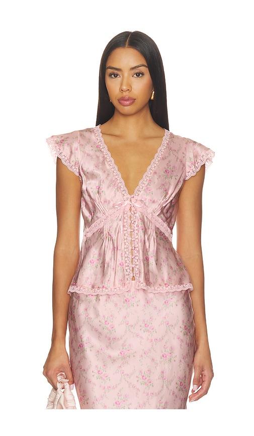 loveshackfancy amara top in pink. - size 0 (also in 2, 4)