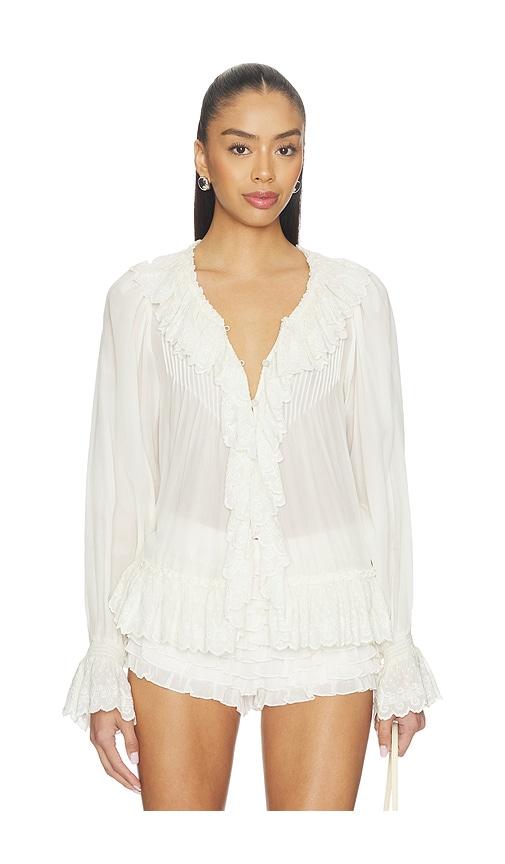 loveshackfancy avee top in cream. - size l (also in s)