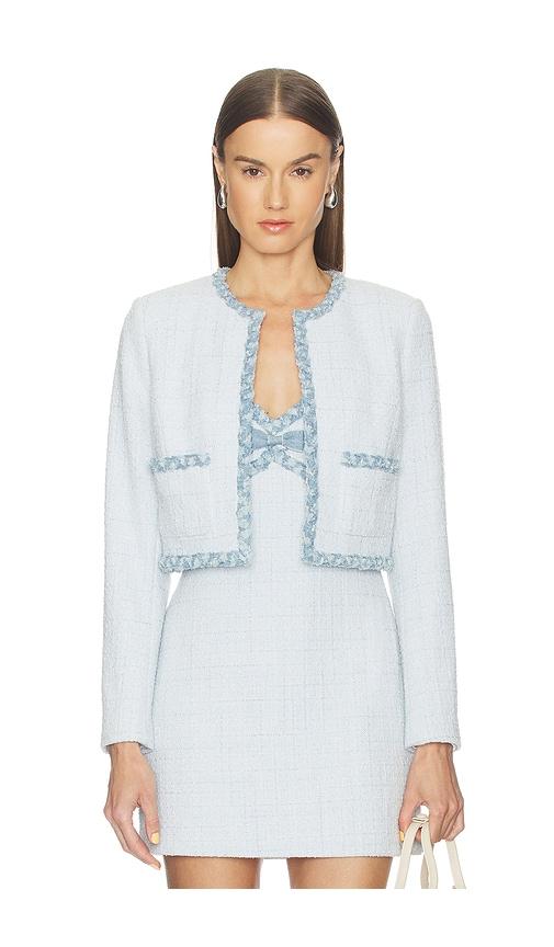 loveshackfancy azula jacket in baby blue. - size 10 (also in 2, 8, 12)