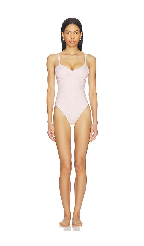 loveshackfancy brooksie swimsuit in pink. - size l (also in xs, s, m)