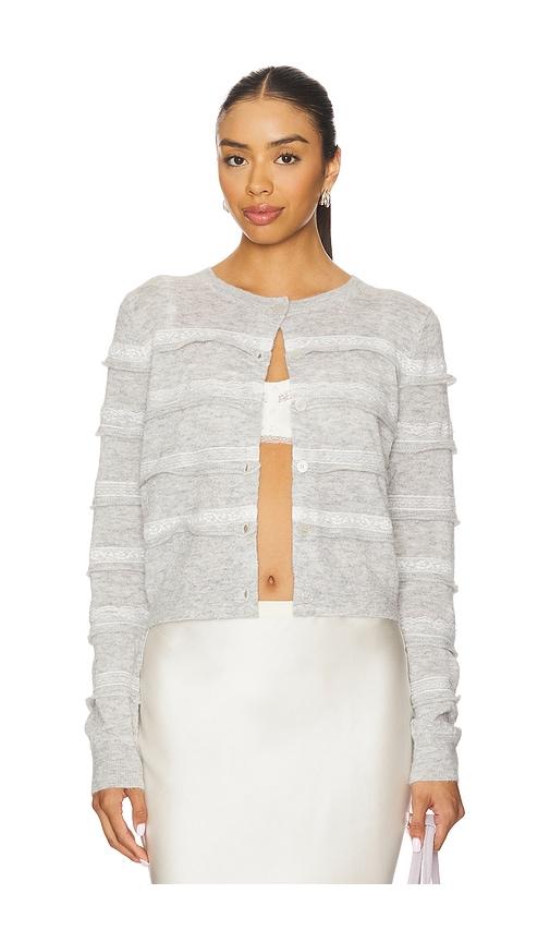 loveshackfancy claralise cardigan in grey. - size s (also in xxs, xs)