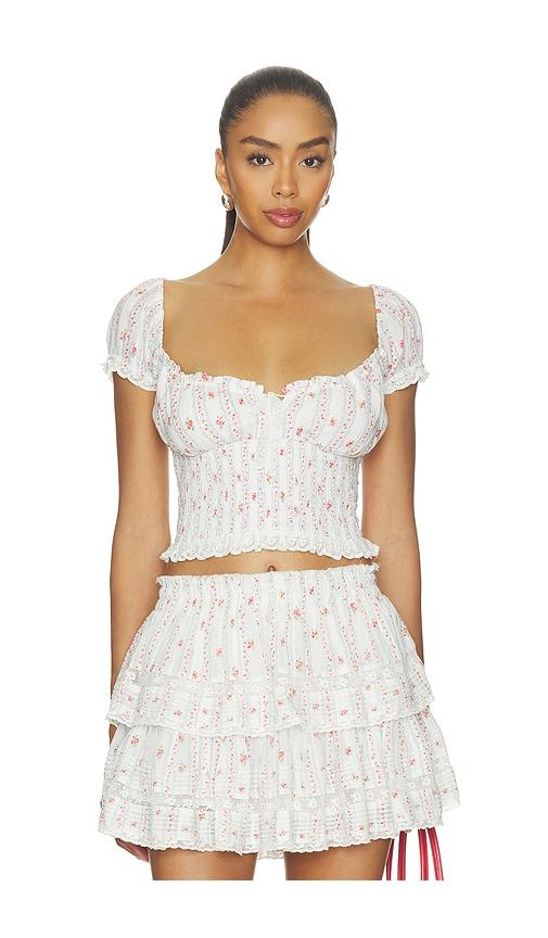 loveshackfancy daini top in white. - size l (also in m, s, xxs)