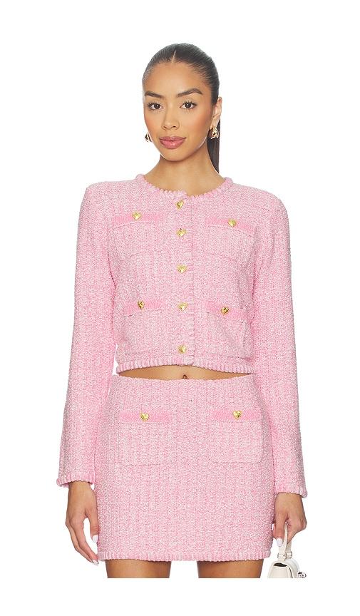 loveshackfancy delcie cardigan in pink. - size l (also in xxs, xl)