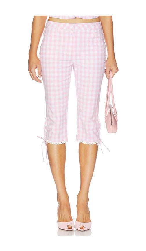 loveshackfancy elarose pant in pink. - size 0 (also in 10, 2, 4, 6, 8)