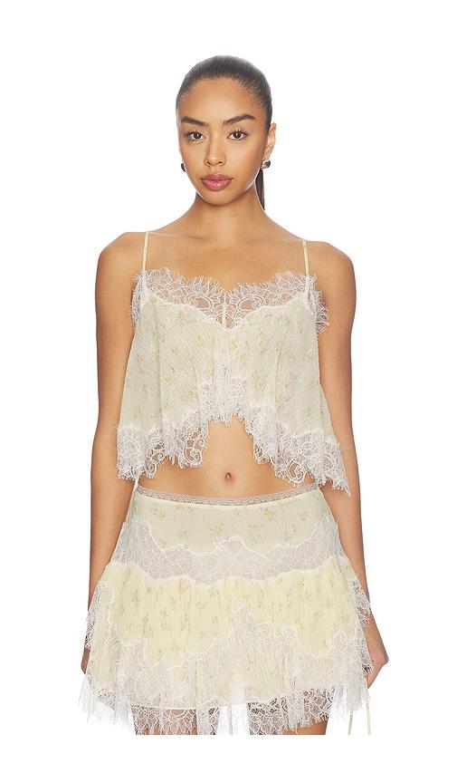 loveshackfancy elysia top in yellow. - size l (also in m, xl)