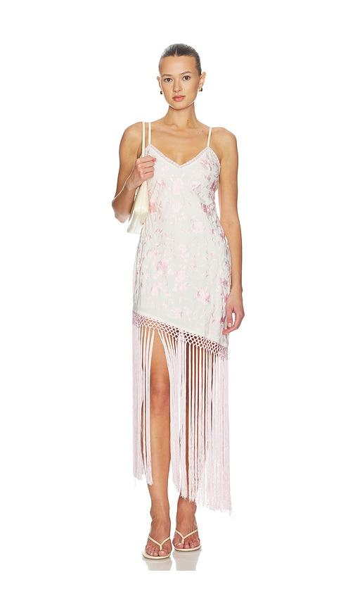 loveshackfancy evalette dress in white,pink. - size 12 (also in 2, 4, 6)