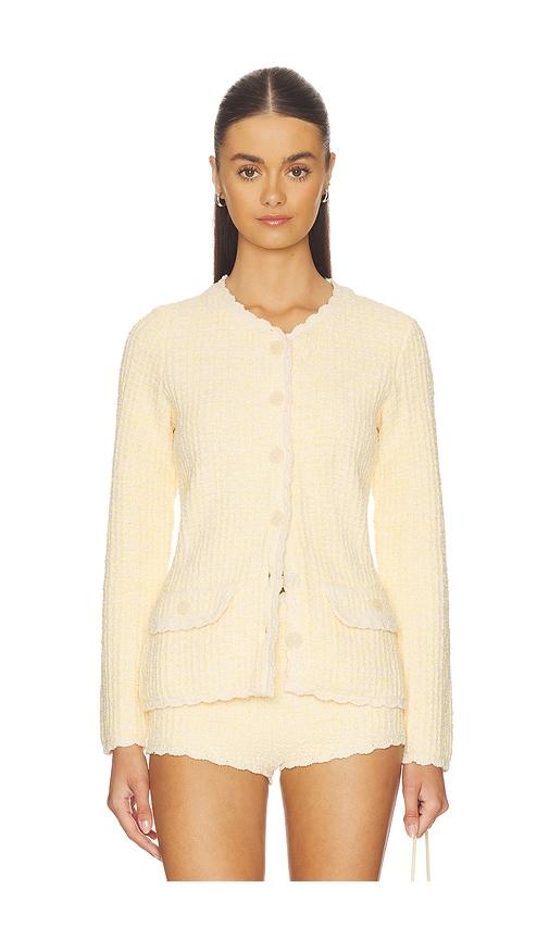 loveshackfancy gaililee cardigan in lemon. - size l (also in s, xs, m, xl)