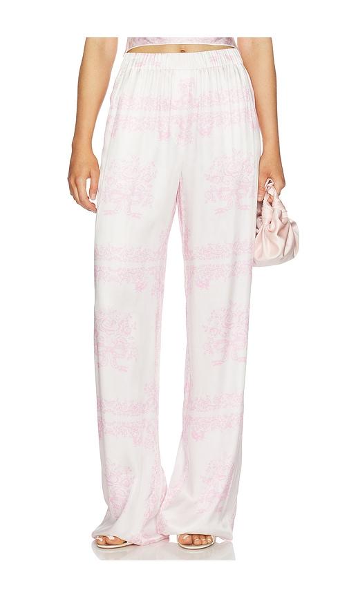 loveshackfancy helia pant in white,pink. - size l (also in s)