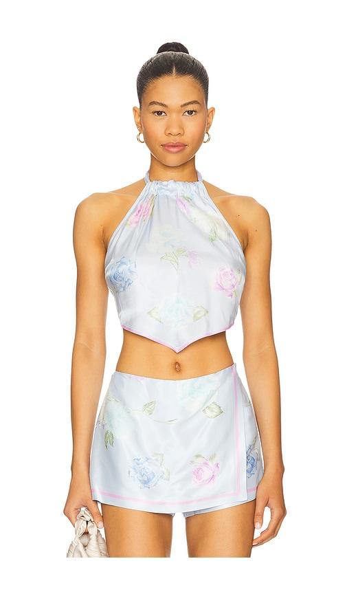 loveshackfancy hollison top in baby blue. - size 10 (also in 8)