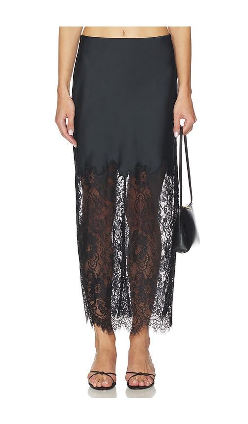 loveshackfancy ilene skirt in black. - size s (also in xl, xs)