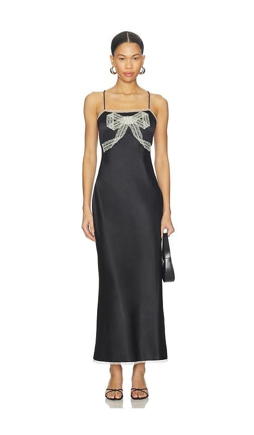loveshackfancy isolie dress in black. - size l (also in m, s, xl, xs)