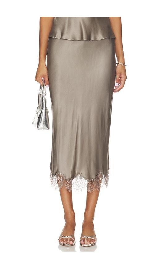 loveshackfancy janella skirt in grey. - size l (also in s, xs)