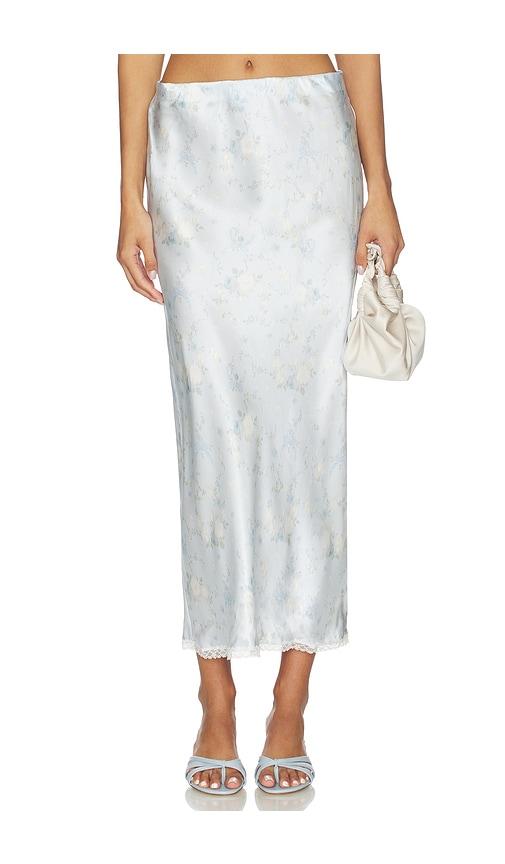 loveshackfancy kalo skirt in baby blue. - size l (also in xl, xs)