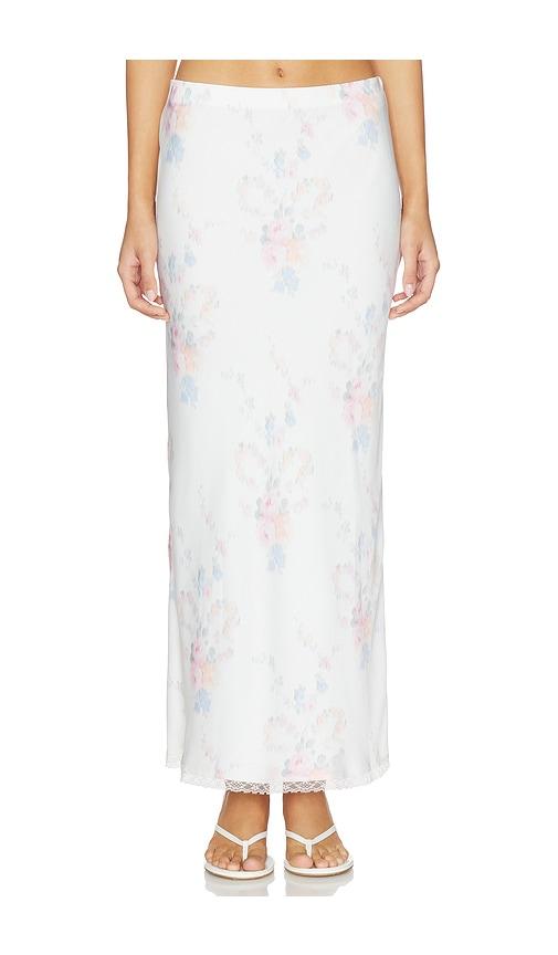 loveshackfancy kalo skirt in white,pink. - size l (also in xxs, xs, m, xl)