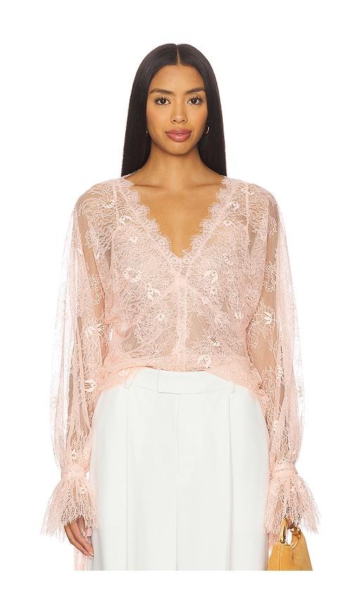 loveshackfancy kath top in pink. - size s (also in xs)