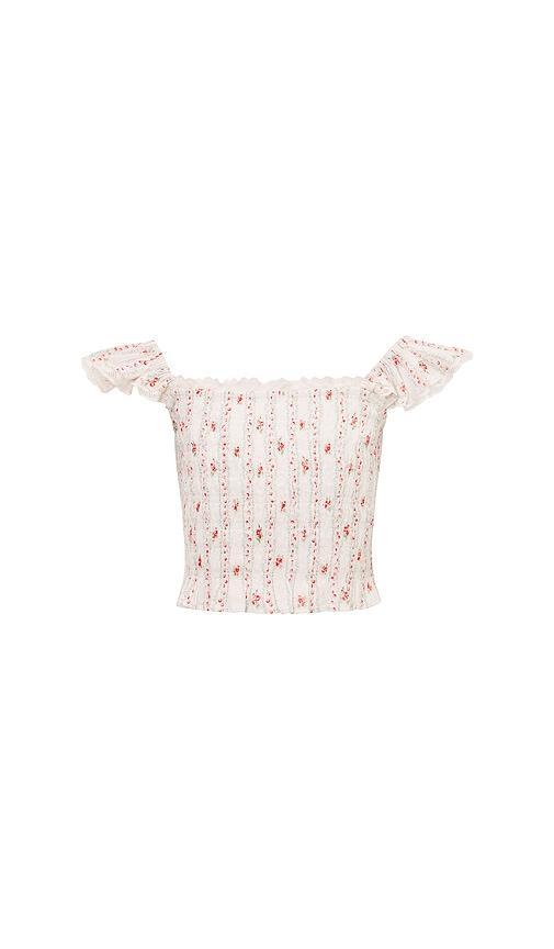 loveshackfancy kids caspia top in red. - size 2 (also in 3, 4)