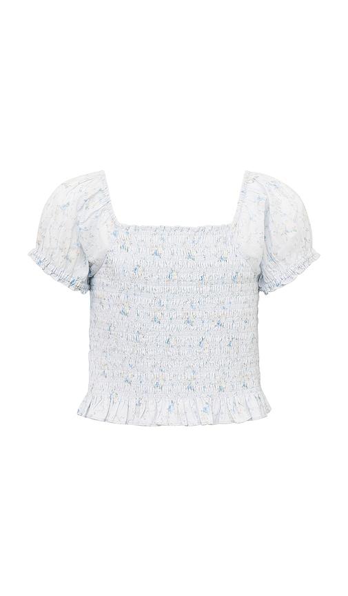 loveshackfancy kids fabielle top in baby blue. - size 2 (also in 3, 4, 5)
