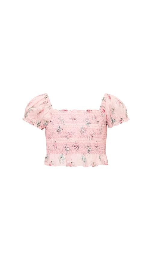 loveshackfancy kids fabielle top in pink. - size 2 (also in 6, 3, 4)