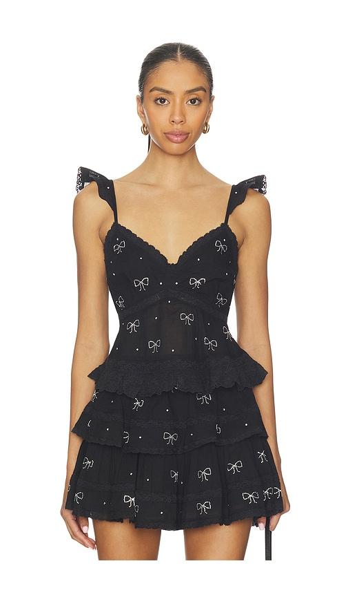 loveshackfancy lainie top in black. - size l (also in m, s, xl, xs)