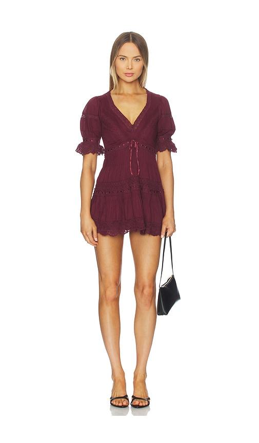 loveshackfancy lilias dress in burgundy. - size 0 (also in 10)