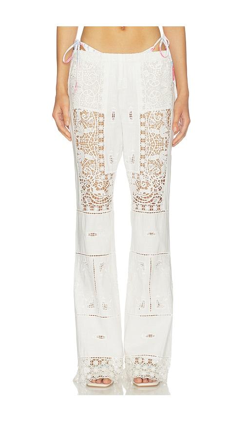 loveshackfancy lilo pant in white. - size 0 (also in 10, 12, 2, 6, 8)