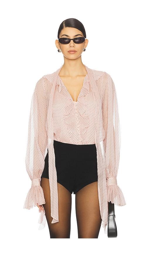 loveshackfancy linette top in rose. - size m (also in xxs)