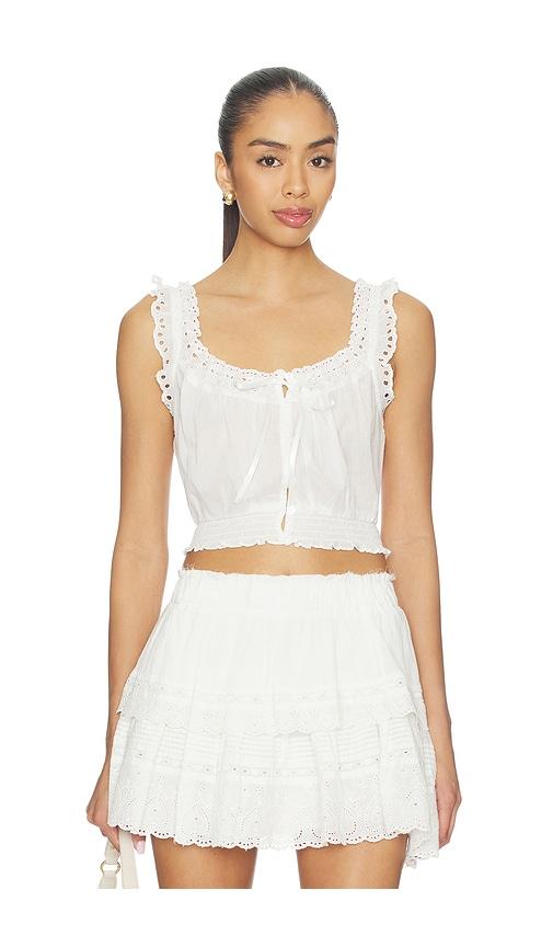 loveshackfancy lupo top in white. - size l (also in xs, m, xl)