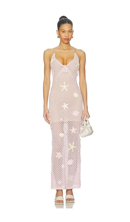 loveshackfancy macie dress in pink. - size m (also in xs, xl)