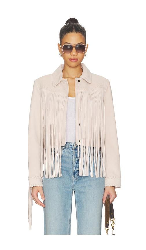 loveshackfancy maelis jacket in rose. - size l (also in m, xxs)