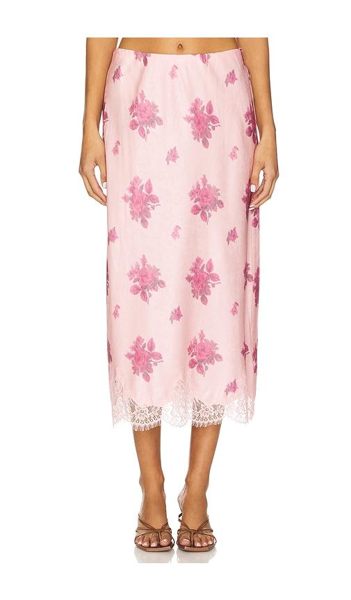 loveshackfancy malina skirt in pink. - size m (also in xl)