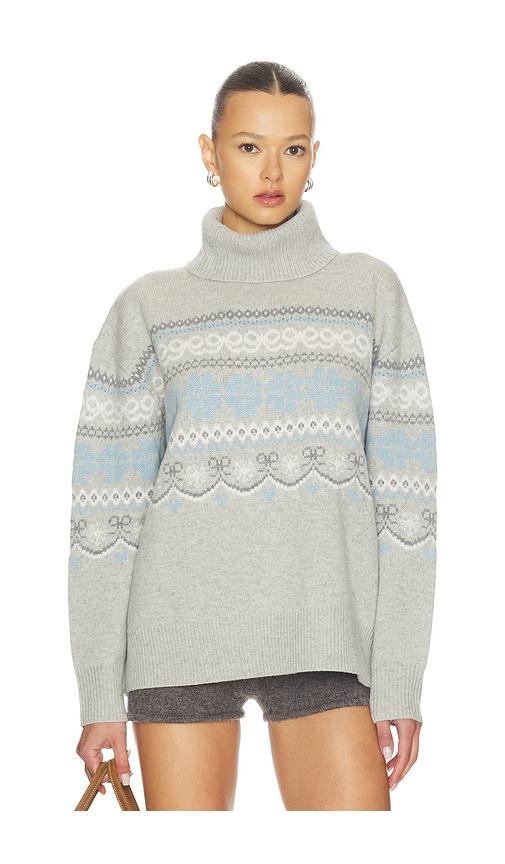 loveshackfancy mirin turtleneck sweater in grey. - size m (also in xxs)