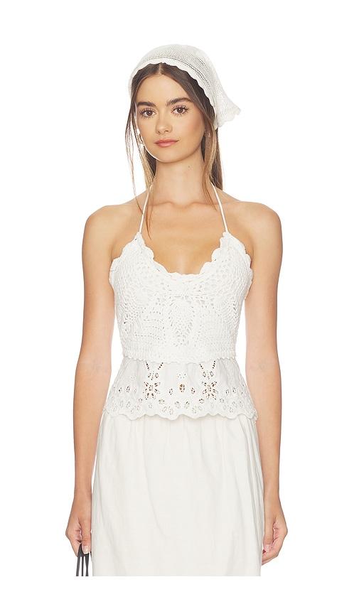 loveshackfancy neria top in white. - size 0 (also in 10, 12, 2, 4, 6, 8)