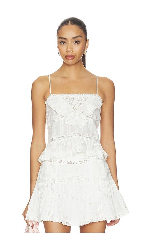 loveshackfancy ondeline cami top in white. - size l (also in s, xs)