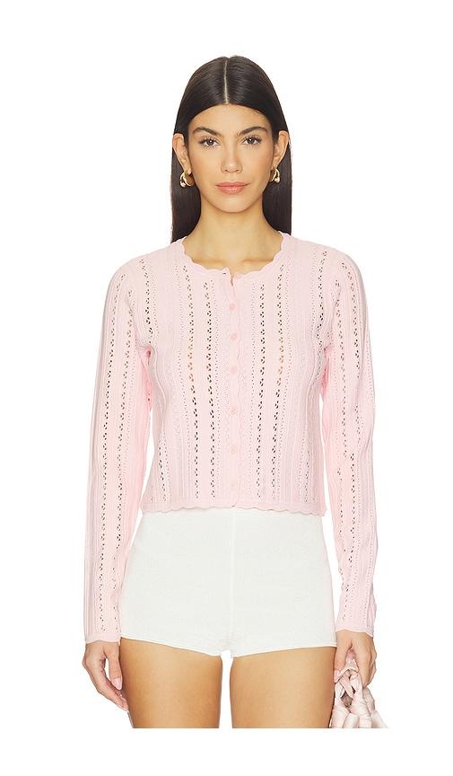 loveshackfancy peridot cardigan in pink. - size l (also in xxs, xs, m, xl)