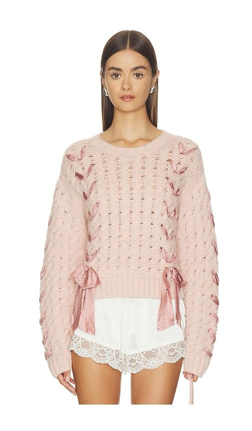 loveshackfancy quimby pullover in pink. - size m (also in s, xs)
