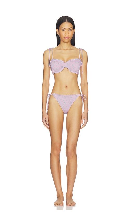 loveshackfancy quinley bikini in purple. - size m (also in s, xl, xs)