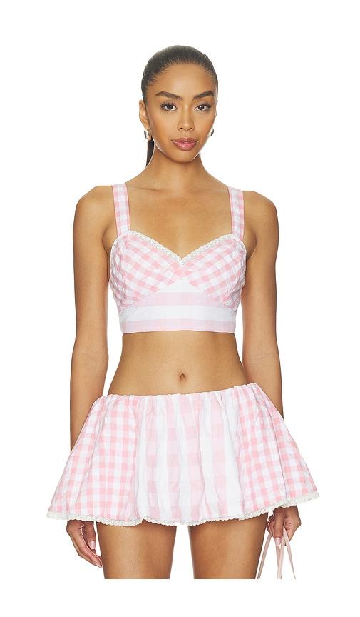 loveshackfancy ricky top in pink. - size l (also in s, m, xl, xxs, xs)