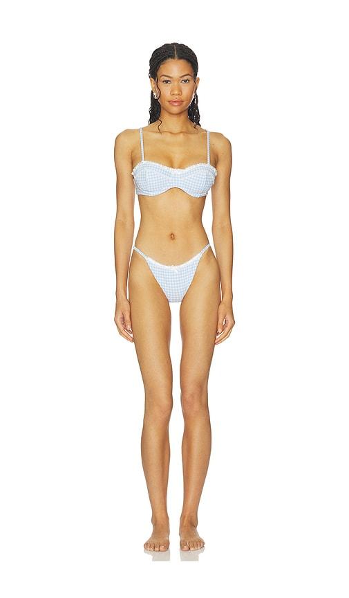 loveshackfancy rosavie bikini in blue. - size l (also in xs, m, xl)