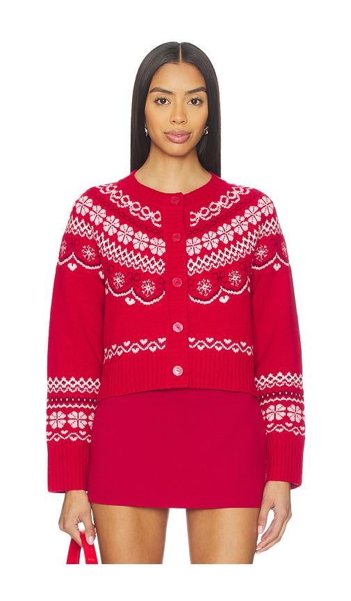 loveshackfancy shantae cardigan in red. - size l (also in xs, s, m)