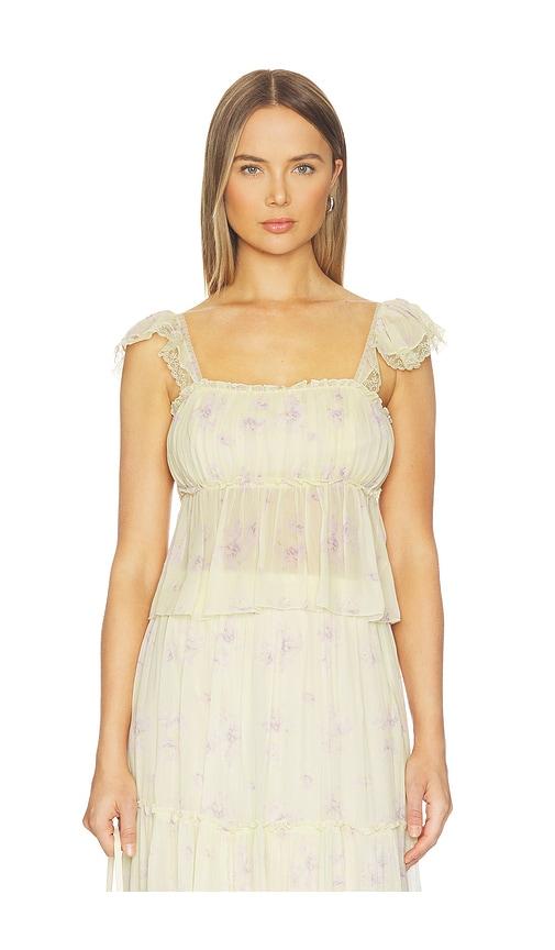 loveshackfancy siena top in lemon. - size 00 (also in 4, 6, 8, 10, 12)