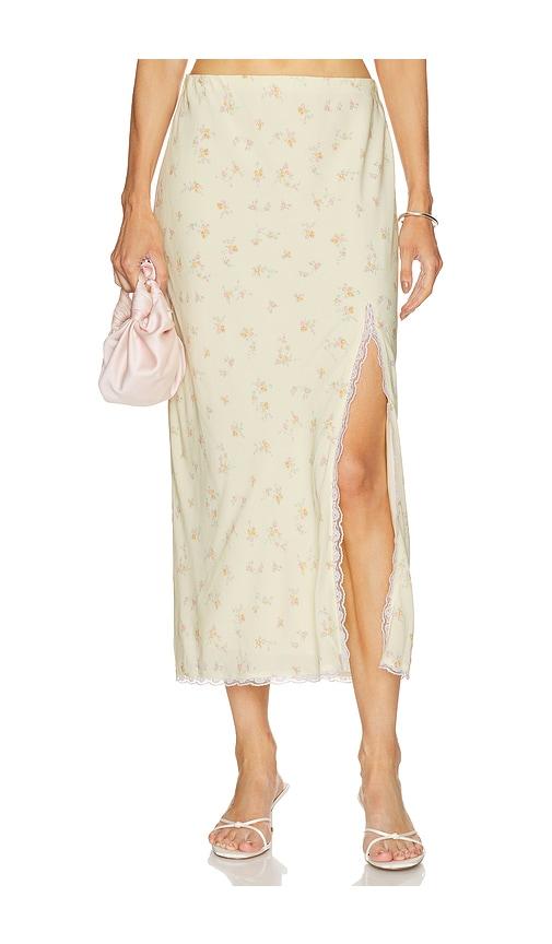 loveshackfancy silvia skirt in yellow. - size l (also in xs, s, m, xl)