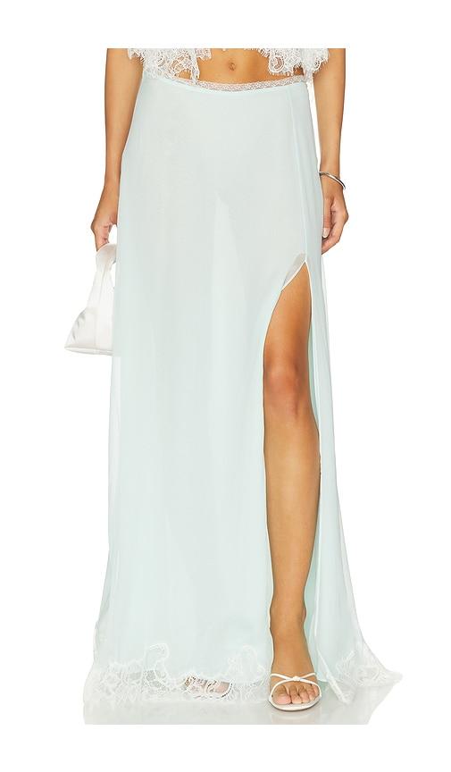 loveshackfancy sybel skirt in teal. - size 10 (also in 2)