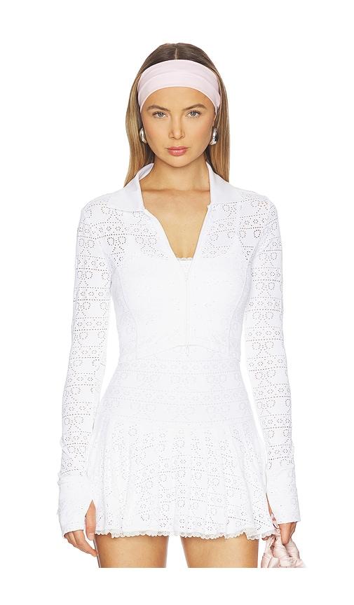 loveshackfancy tinker jacket in white. - size l (also in s, xxs, xs, m)