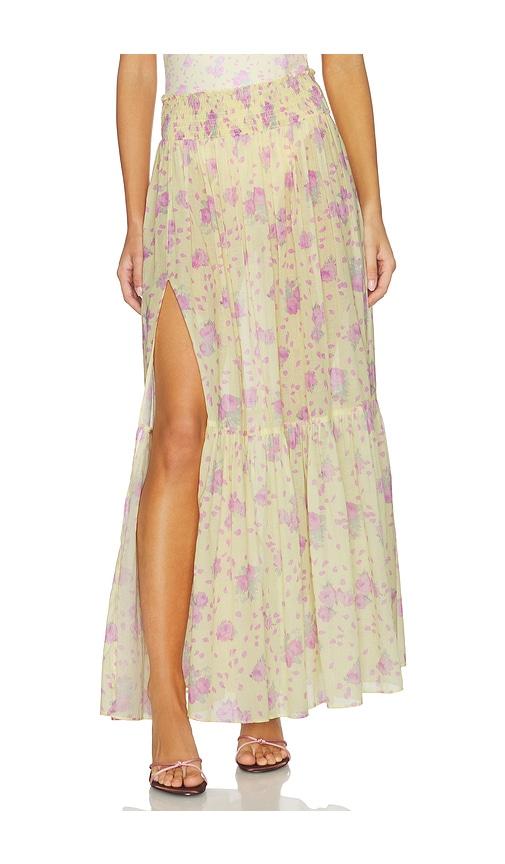 loveshackfancy umber skirt in lemon. - size l (also in s, xs, m)