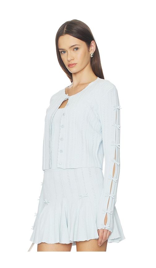loveshackfancy zoriah cardigan in baby blue. - size m (also in s)