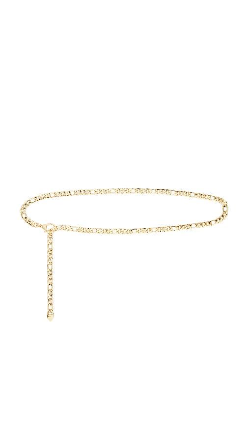 lovestrength beckett belt in metallic gold.